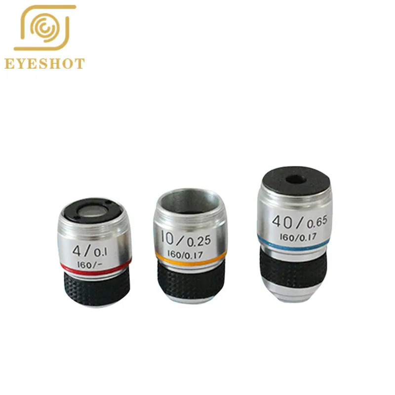 

185 4X 10X 40X 100X Achromatic Objective Lens for Biological Microscope Accessories Objective Lens Microscope Electronic Lens