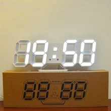 3D Led Digital Alarm Clock Tabletop or Wall Mount Electronic Clock Automatically Rotated Time Date Temperature