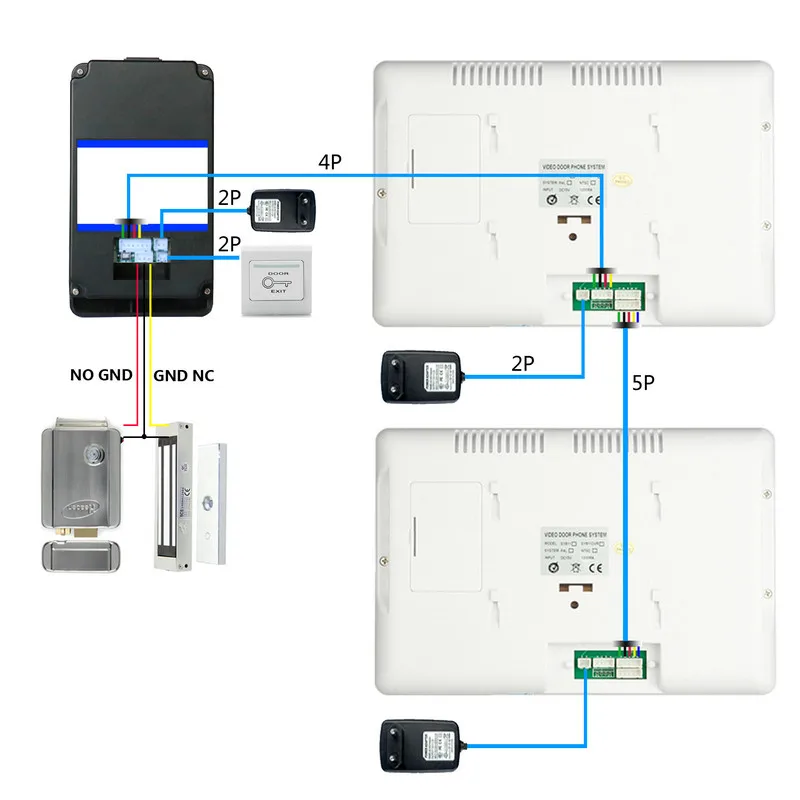 Проводная сенсорная кнопка 7 "видеодомофон домофон система 1 RFID код на клавишной панели номер дверной звонок камера 1 монитор 1000TVL