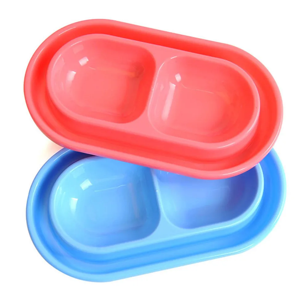 1Pc Plastic Double Dog Cat Bowl Anti Ant Pet Feeding Watering Suppies