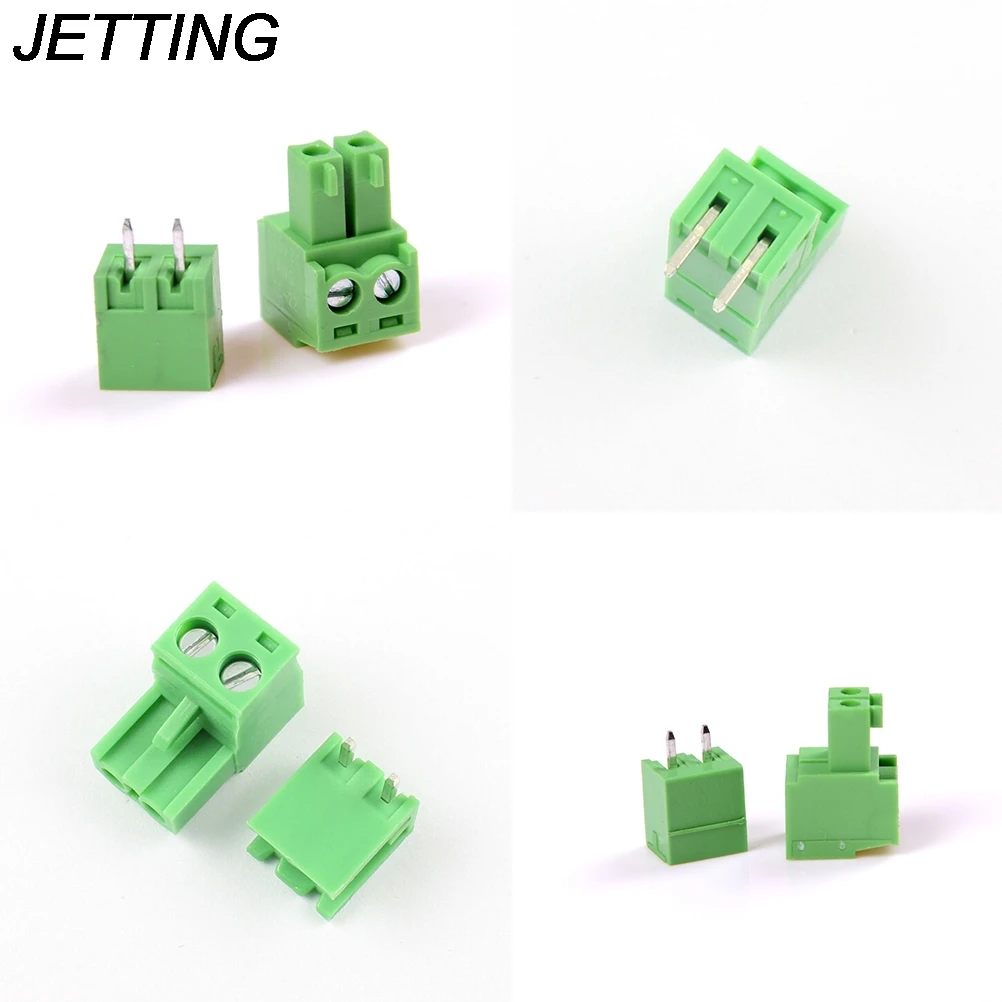 JETTING 10 PCS 3.81mm 2pin Right angle Terminal plug type 300V 8A pitch connector pcb screw terminal block | Обустройство дома
