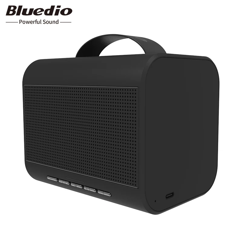 Bluedio T-Share2.0 Портативный Мини Bluetooth динамик беспроводной 6 Вт громкоговоритель звуковая система с микрофоном Поддержка голосового управления - Цвет: Черный