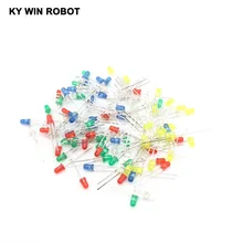 100 шт. 3 мм светодиодный диодный светильник Ассорти набор DIY светодиодный s Набор белый желтый красный зеленый синий Электронный diy Набор