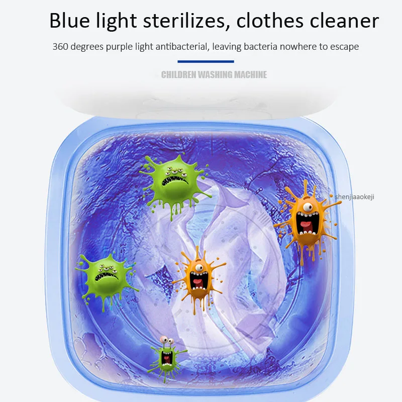 Домашняя электрическая мини-стиральная машина для одежды, полуавтоматическая детская стиральная машина, 3 кг, стиральная машина для одежды+ Blu-ray стерилизация