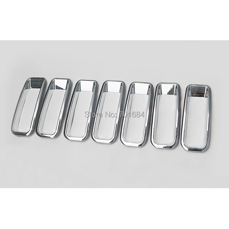 

7 Pcs Silver Grille Grid Guard Insert Trim Cover Kit For Jeep Patriot 2011 2012 2013 2014 2015 2016
