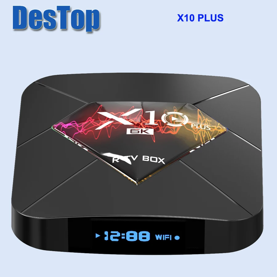 X10 Plus ТВ-бокс Android 9,0 4+ 64G четырехъядерный WiFi 3D H.265 6 K телеприставка 2,4G пульт дистанционного управления строительство 20 шт