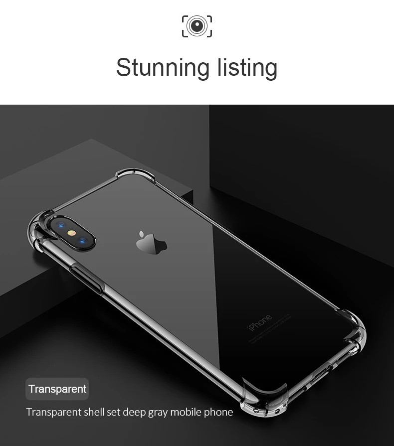 Phone Case For Iphone 7 Case Iphone XS Max Case XR 6 8 6S Plus Luxury Brand Case Transparent Clear Black Cover For Iphone X Case