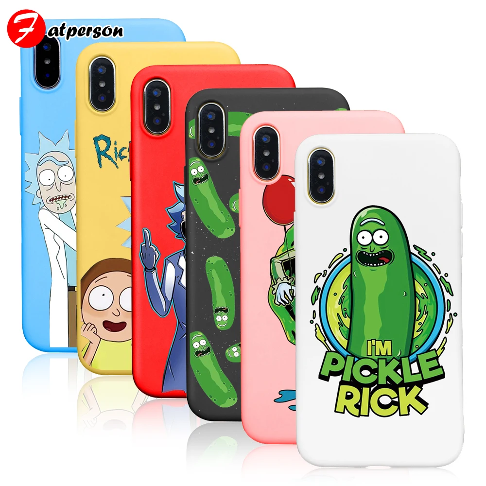 Милый чехол для телефона Rick marty Pickle для iphone 8, 7, 6, 6s Plus, 5S, SE, разноцветный мягкий чехол для телефона из ТПУ для iphone X, XS, XSMAX, XR, чехол