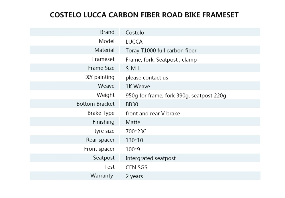 Perfect 2016 costelo lucca rb1000 carbon road bike frameset costole bicycle bicicleta frame Full T1000 carbon fiber bicycle frame bb30 4