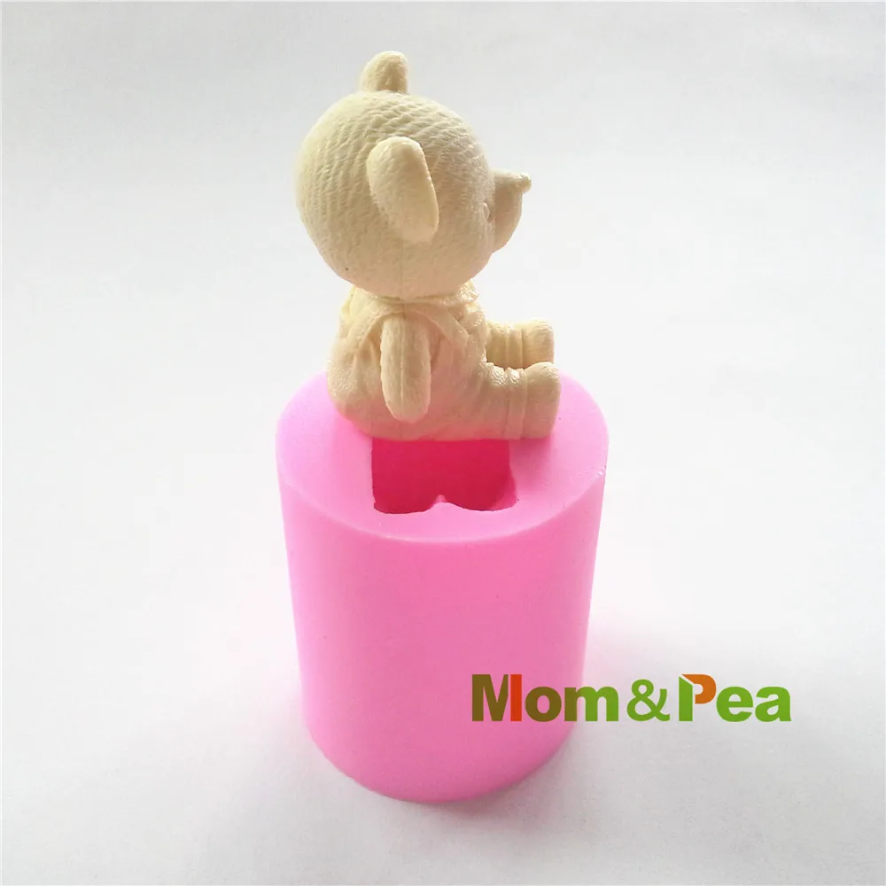 Mom& Pea 0494,, силиконовая форма для мыла в форме медведя для мальчиков, украшение торта, помадка, 3D форма для торта, силиконовая форма для пищевых продуктов