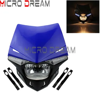 

Blue Universal Motocross Enduro Supermoto Headlight Fairing Offroad Head Light For Yamaha YZ WR 250F 450F 125 85 TTR250 RZ70
