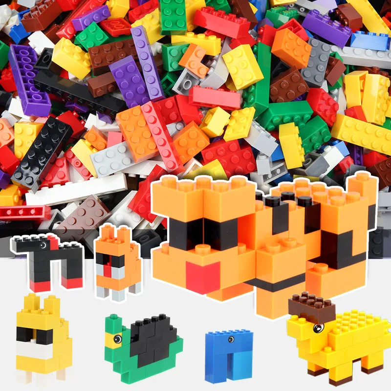 

1000/500 PCS DIY Building Blocks Set Bricks City Creative Educational Bulk Animal Compatible With Legoed Block Toys For Children