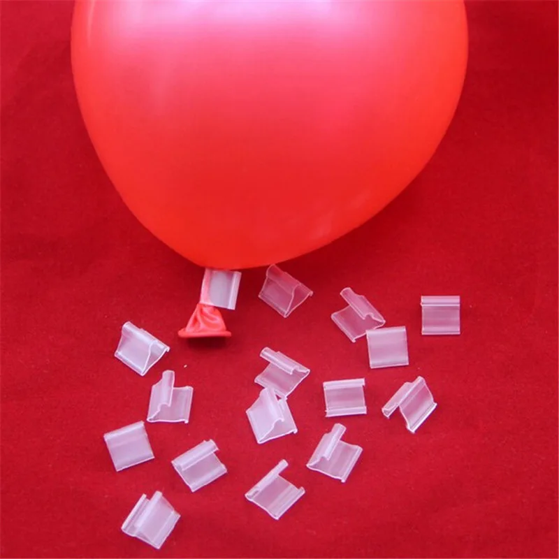 100pcs Latex Balloon PVC Clips Balloons Sealing Clamps Balls
