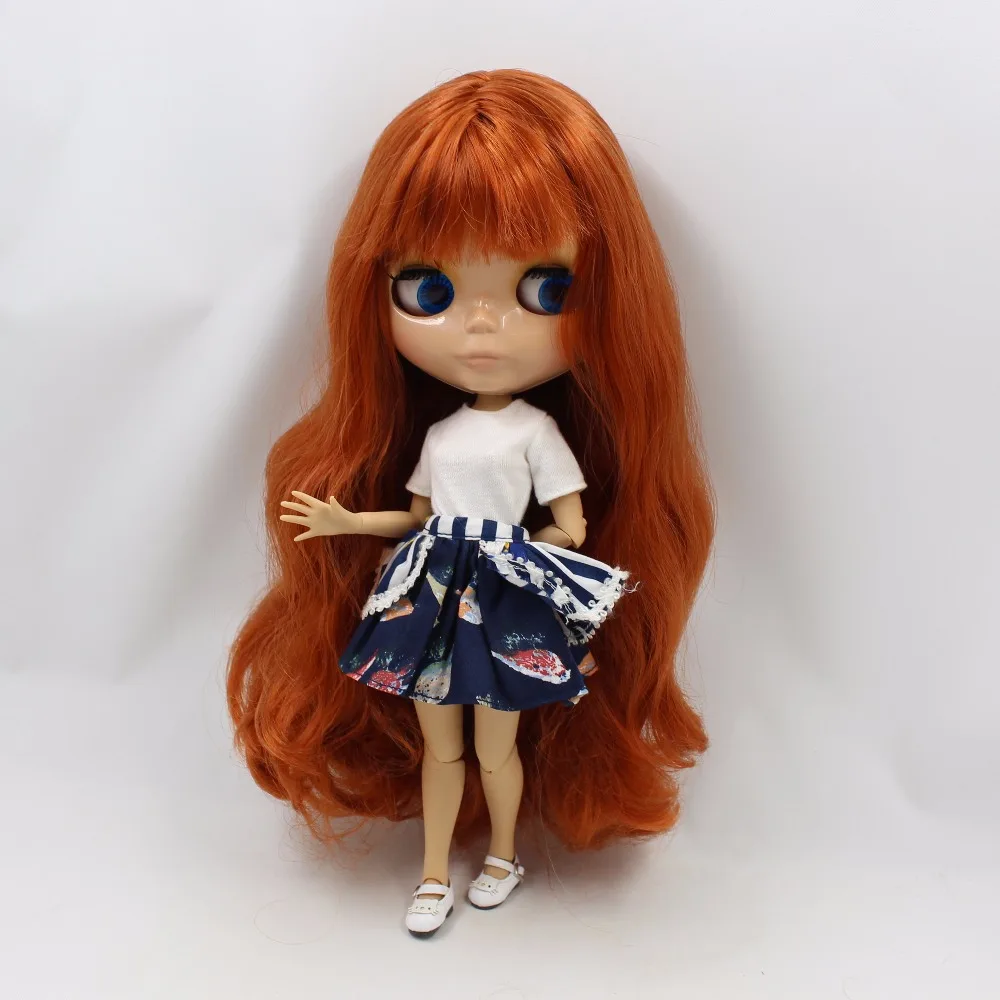 Ледяная кукла DBS Blyth тело загар кожа Имбирные волосы блестящее лицо 1/6 bjd