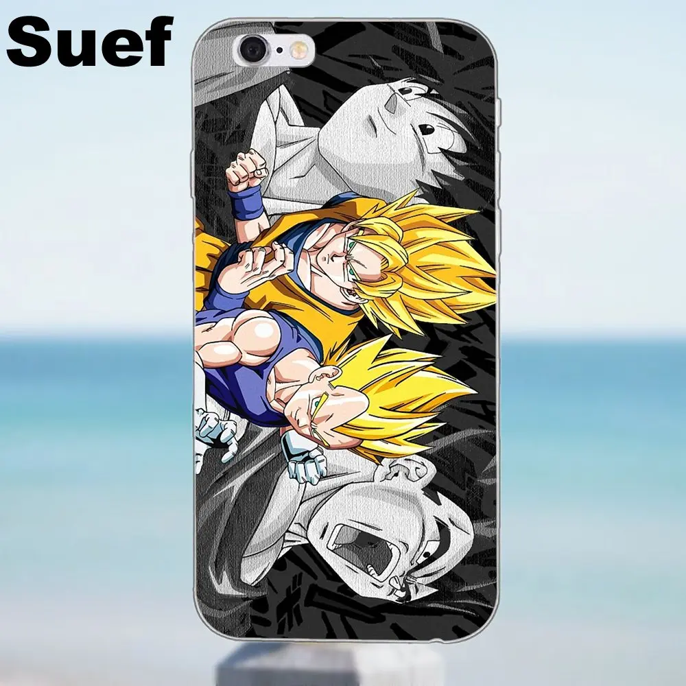 Suef Son Goku Vs Vegeta для iPhone X 4 4S 5 5S 5C SE 6 6S 7 8 Plus Samsung Galaxy J1 J3 J5 J7 A3 A5 2016 2017 мягкая новая мода|for