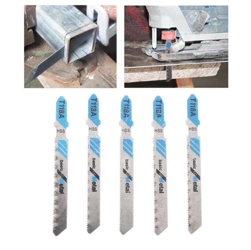

5 Pcs HSS T118A Jig Saw Blades Wood Metal Fast Cutting Reciprocating Saw Blade