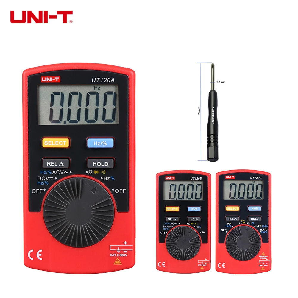 UNI T Цифровой мультиметр UT120C UT120B UT120A мини Карманный Авто Диапазон AC/DC Напряжение