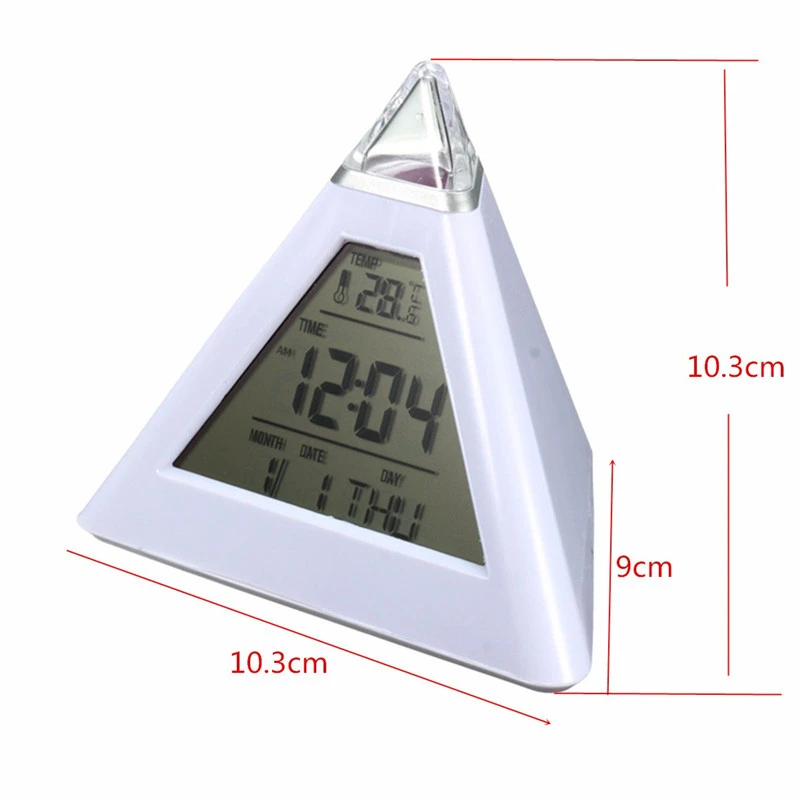 Charminer 7 светодиодный Пирамида изменение цвета цифровые часы с датой будильник Температура Будильник ABS+ электронный компонент Лидер продаж