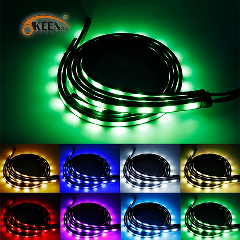 OKEEN 1 комплект Автомобильная RGB Светодиодная лента 5050 SMD светодиодный под трубка