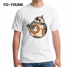 Yo-Junge Männer Sommer T-shirt Star War BB-8 Roboter Kylo Ren Digital Gedruckte 100% 180g Gekämmte Baumwolle Lustige t-shirts Für Männer