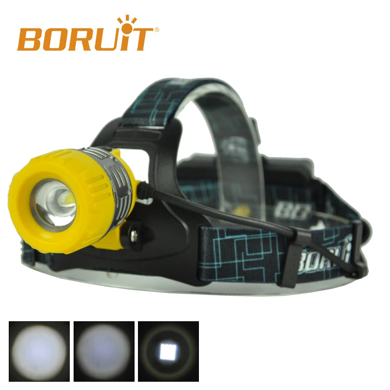 Boruit B11 XM-L T6 светодиодный налобный фонарь Перезаряжаемые масштабируемой передняя фара факел Micro USB желтый кемпинга Рыбалка Велоспорт