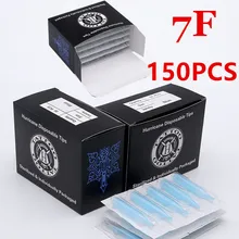 150 шт Плоские наконечники татуировки 7 футов одноразовые насадки для татуировки синие татуировки трубки для иглы татуировки