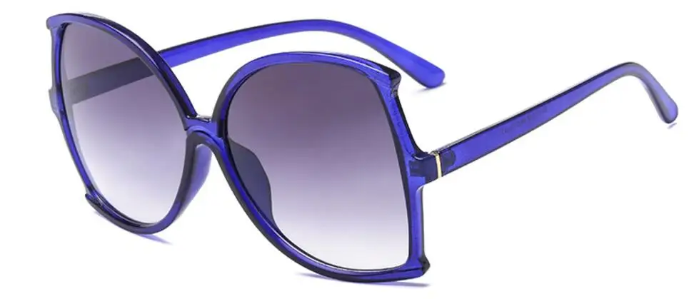 Большие солнцезащитные очки, дизайнерские, брендовые, Роскошные, для женщин, градиентные оттенки, прозрачная, цветная оправа, солнцезащитные очки, модные, негабаритные очки - Цвет линз: C2 blue frame gray