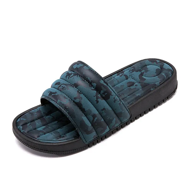 Летние мужские тапочки, для буксировки, для пляжа, для улицы, Качественная мужская обувь, мужские повседневные сандалии, размер 39-44 - Цвет: Синий
