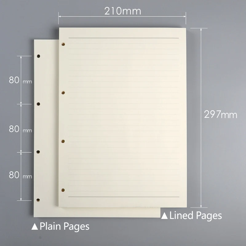 А4 наполнитель бумага с 4 отверстиями Органайзер внутренняя бумага s разлинованные страницы простые страницы 72 листа 100 gsm книга-блокнот записные книжки