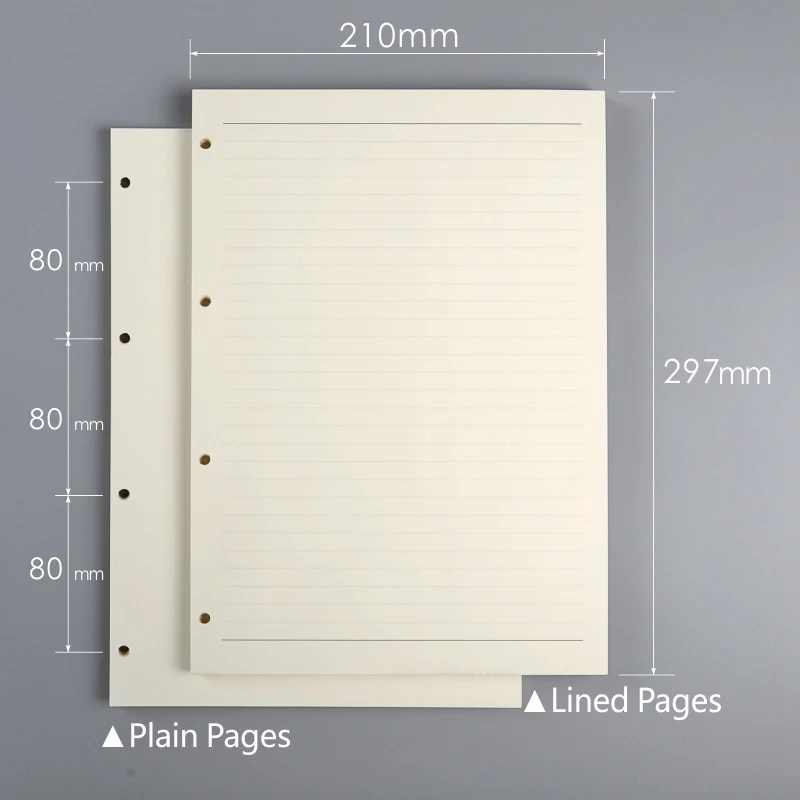 a4 filler paper with 4 holes organizer inner papers lined pages