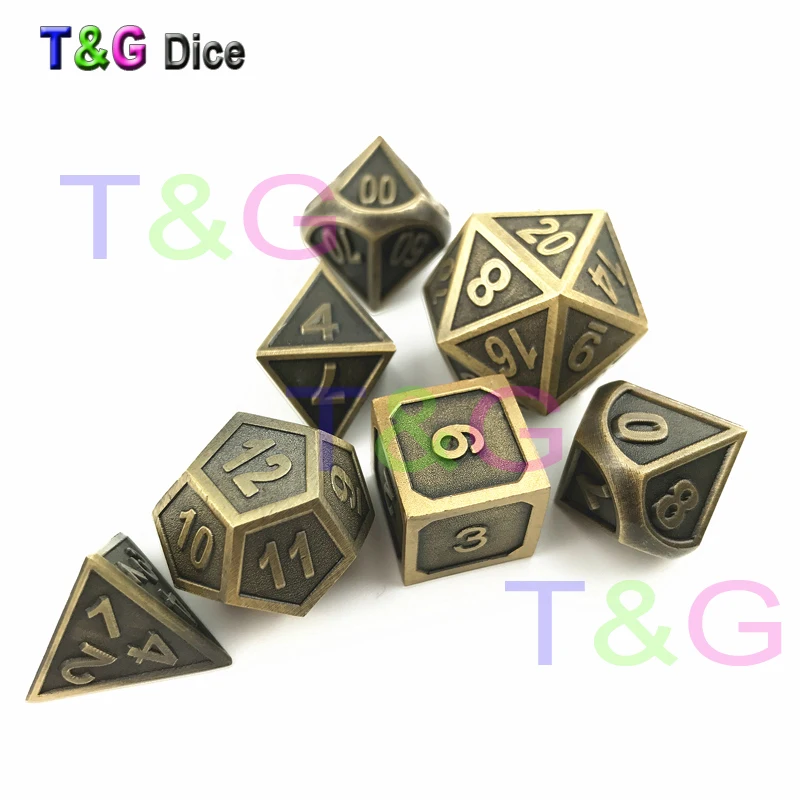 Горячая новинка металлическая эмалированная кость D4 D6 D8 D10 D % D12 D20 для DnD RPG