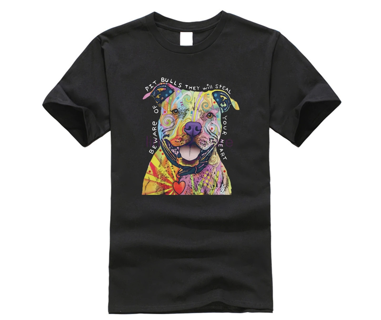 

Pitbull T Shirt Custom Dog T Shirt, Neon Pitbull Unisex