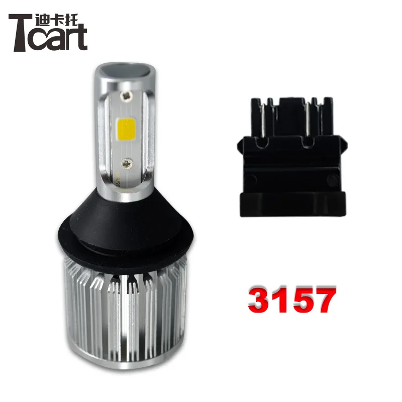 Tcart 2 шт. T20 7440 3000lm 3156 3157 P27/7 Вт автомобильный стоп сигнал задний фонарь PY21W cob Чип 3456
