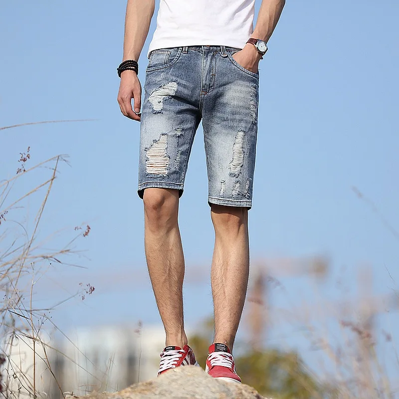 Горячая Мода 2019 г. Повседневное летние мужские джинсовые шорты человек рваные хип хоп Байкер рваная уличная одежда джинсы для женщин homme