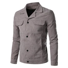 HEFLASHOR осенне-зимний мужской Тренч Тонкий Фитнес-повседневный жакет однотонный отложной воротник один нагрудный карманы Парка мужская