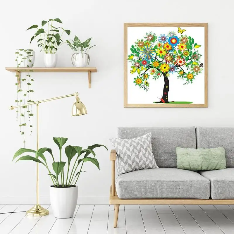 

5D DIY Full Drill Diamond Painting Tree Cross Stitch Kit Craft Home Decor Round New Multi-color Decorative Painting