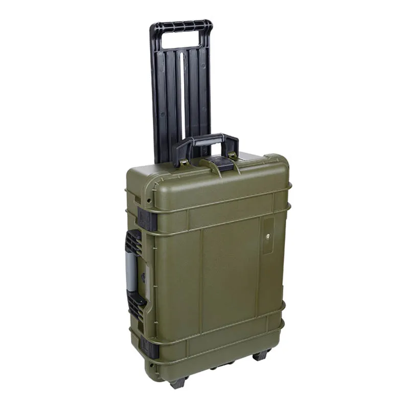 SQ5206 black plastic hard wheeled case with precut foam