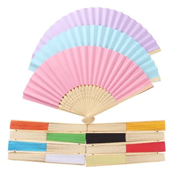 

Japanese Style Cute Paper Hand Fan Summer Mini Bamboo Folding Blank DIY Painting Fans Abanicos Para Boda Dance Decor Wedding Fan