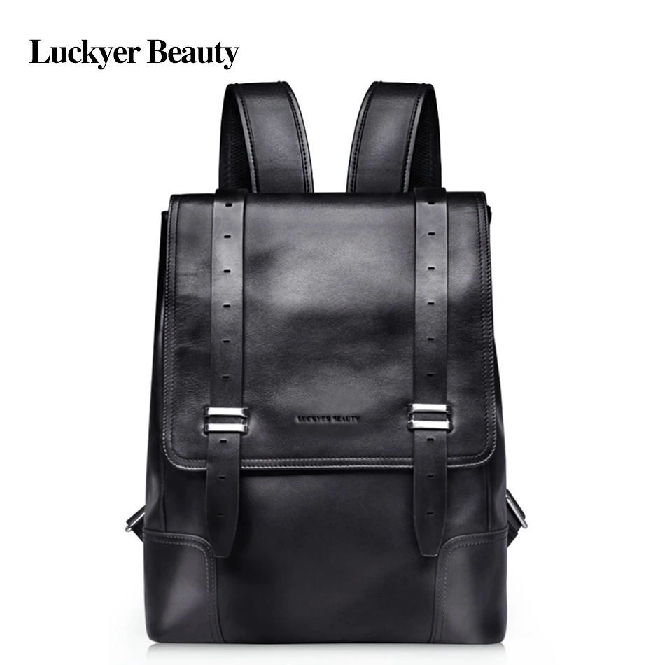 Luckyer Beauty модная школьная сумка для подростка Высокое качество Топ пояса из натуральной кожи Унисекс Рюкзак повседневное Молодежная