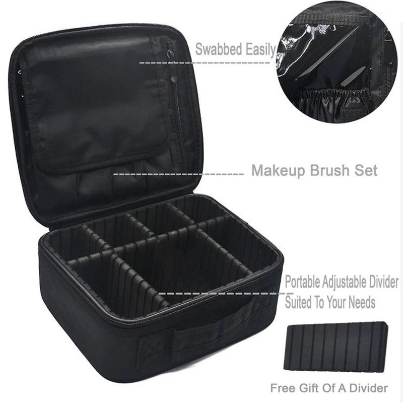 

LJL-Women Cosmetic Bag Travel Cosmetic Organizer Zipper Portable Makeup Bag Designers Trunk Make Up Bags