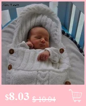 Спальный мешок для малышей новорожденных капюшон и пуговицы Вязание спальный мешок витой новорожденных Подставки для фотографий touca Infantil