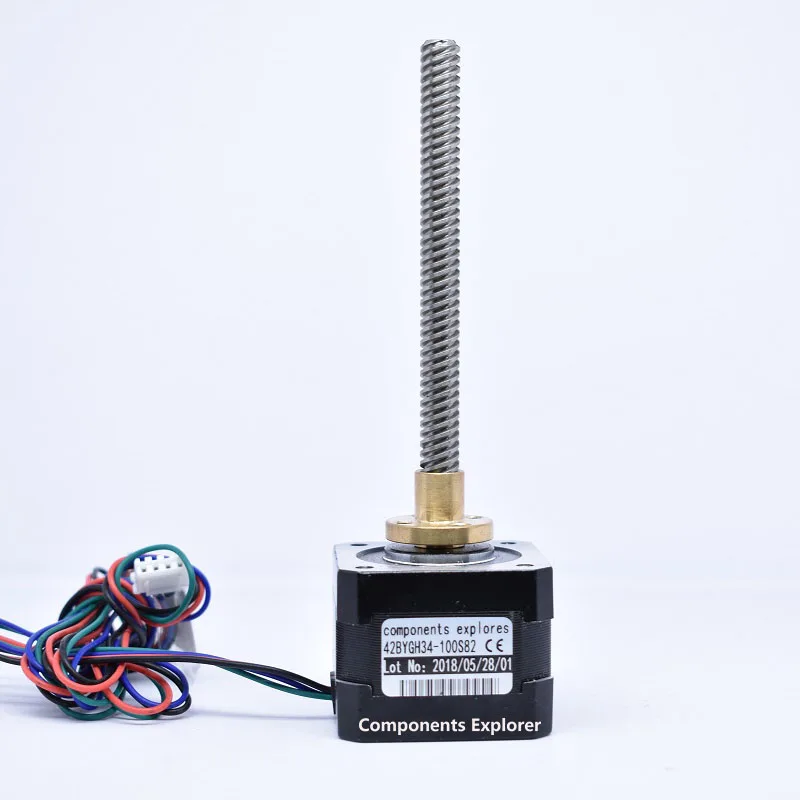 Nema17 42BYGH34 100S 100 мм T8 * 8 винтовой стержень линейный шаговый двигатель свинцово