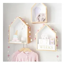 2 Teile/satz kinderzimmer verziert nettes benutzerdefinierte holzhaus partition Mode Holz Puppe häuser Kinder Baby Mädchen Zimmer