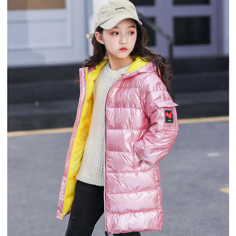 

2019 Fashion Children Jackets For Boys Girls Autumn Winter Thickened Hooded Cotton-padded Down Coat Kids Warm Long Outerwear Par