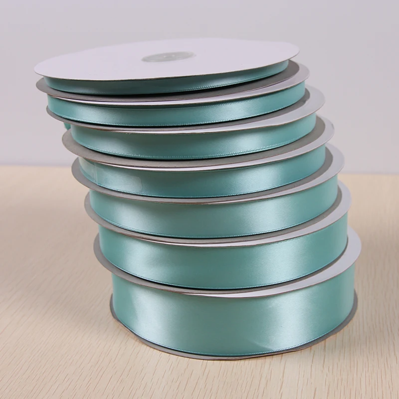 

wholesale any size wide 25yards/lot Aqua satin ribbons for needlework Decorative ribbon bows gift silk tapes for hand work DIY