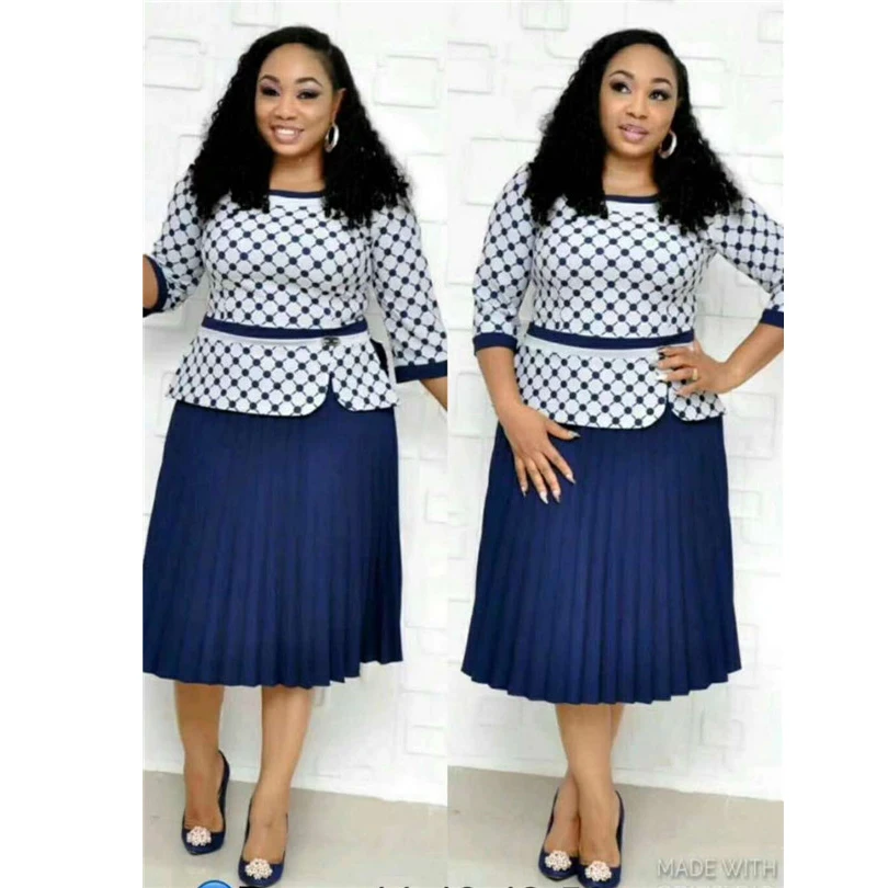 

2019 african clothes africa top skirt set women clothing Top quality embroidery