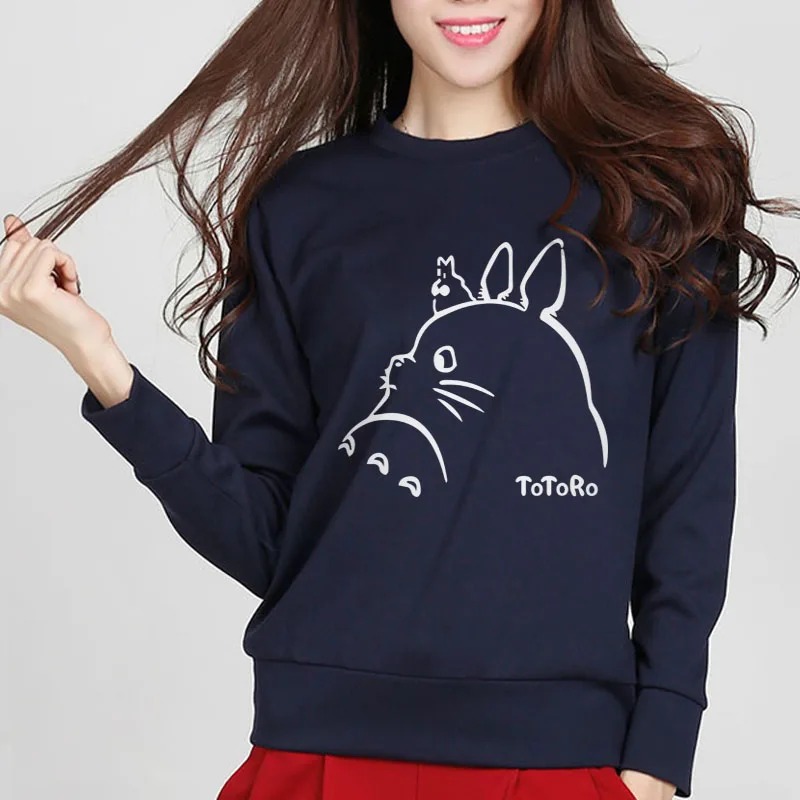 

2018 Hot New Women Hoodies Sweatshirts Totoro Cartoon Print Spring Winter Female Sweatshirt Kawaii Lady Hoody Tracksuit Harajuku