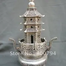 Редкие отличительные династии Цин серебряная башня ценсер/ладан