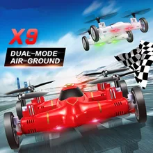 RC Mobil Terbang x9 Mini Drone drone Udara-Land Dual Mode 2.4G 4CH 6-Axis remote control rc Quadrocopter klasik model pesawat mainan hadiah
