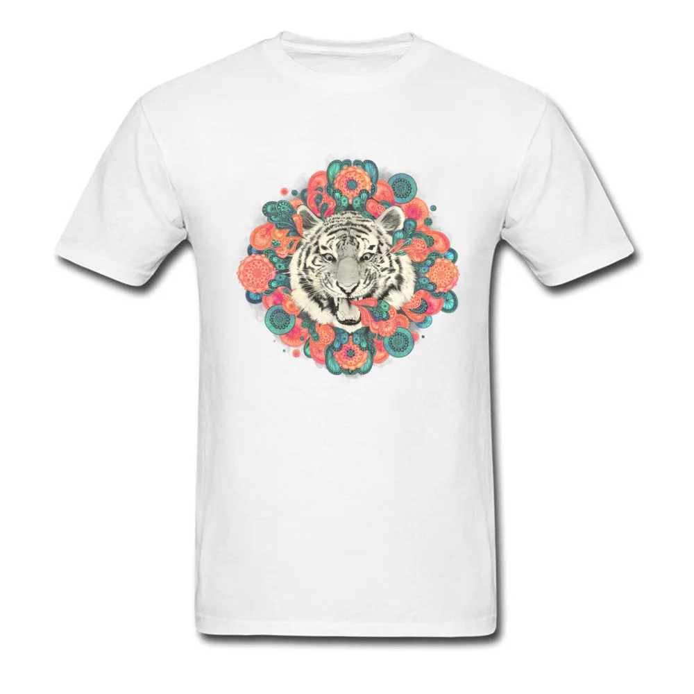 Tops T Shirt bengal mandala Summer Newest Casual Short Sleeve All Cotton Round Collar Boy T-Shirt Casual Tee Shirts bengal mandala white